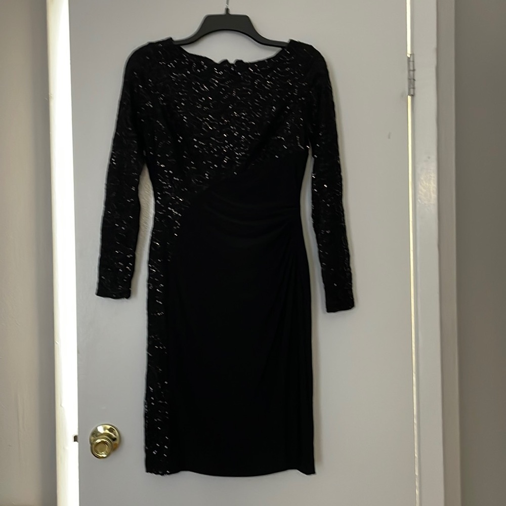 Ralph Lauren black sequin evening dress